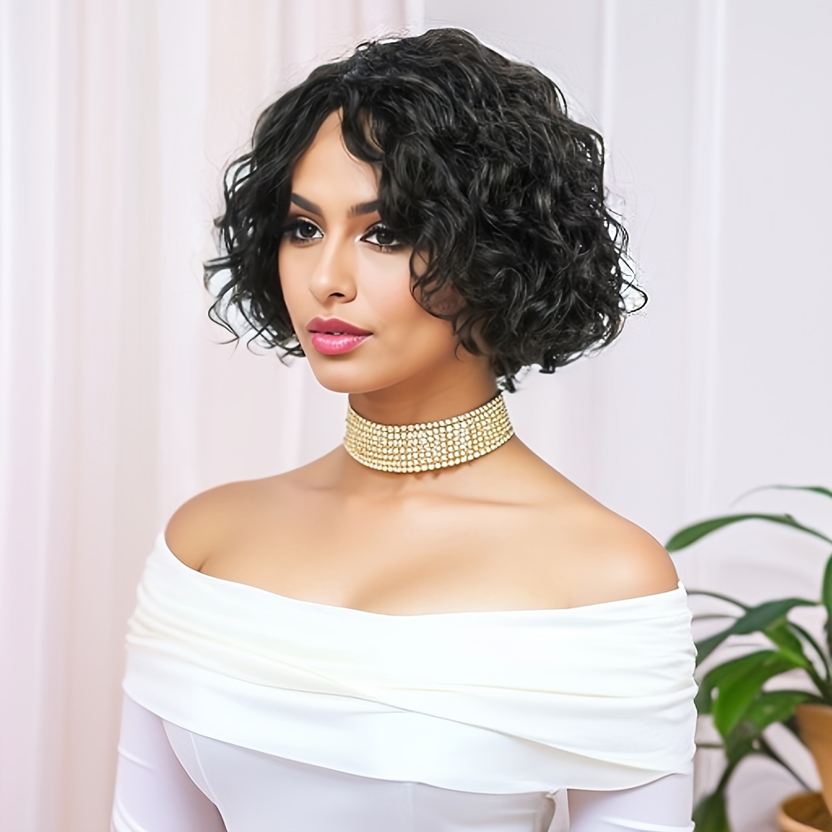 Hair Care Women - HairUGo-Perruques de cheveux humains bouclés pour
