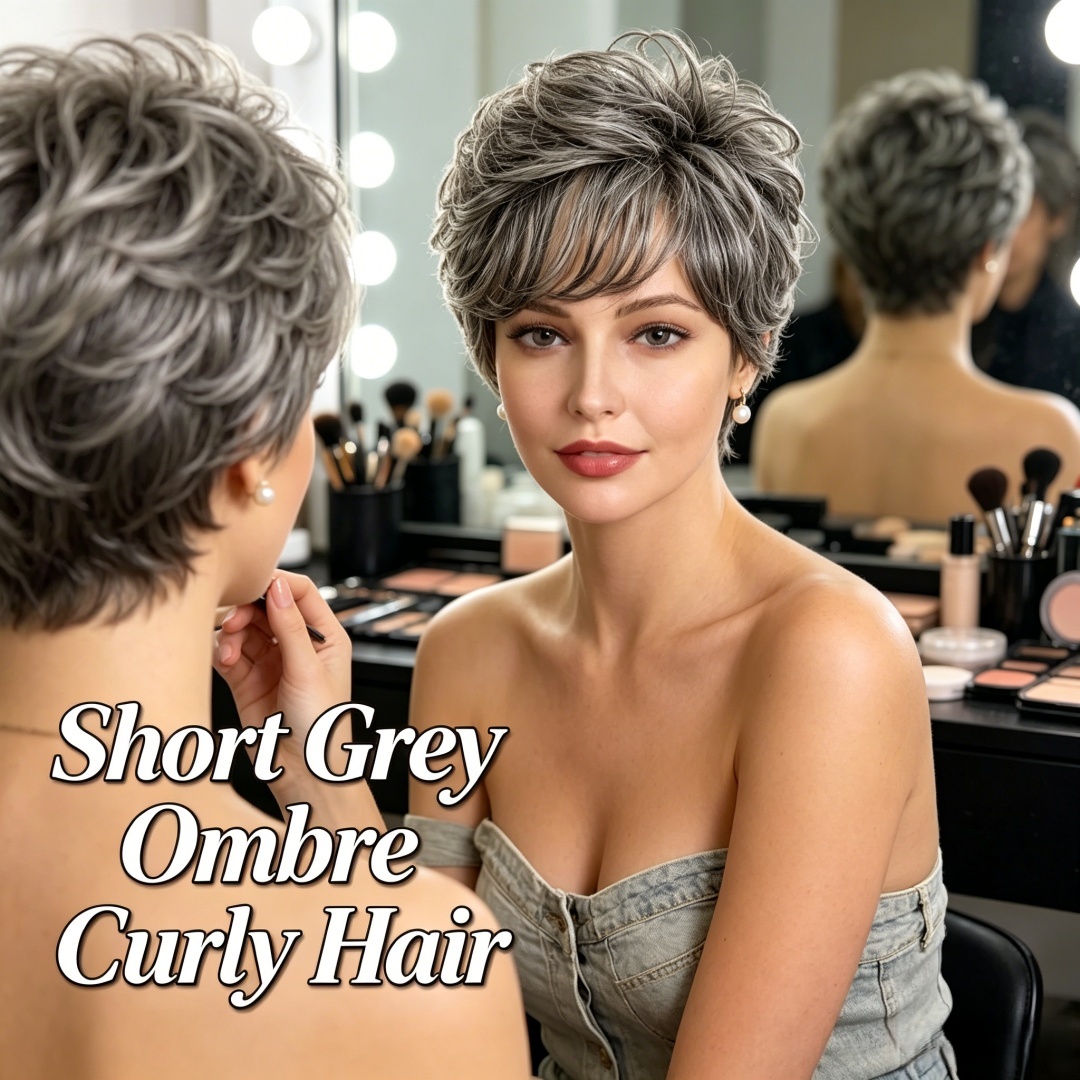 Perruque Courte Bouclée Grise  - Hair Care Women avis et prix